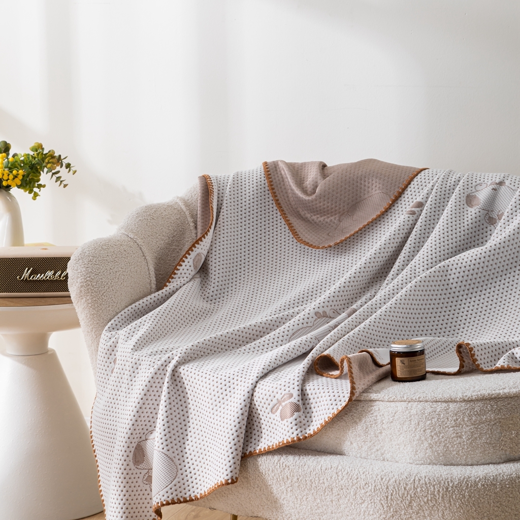 观月轩家纺 2025新款针织棉冰感夏被夏凉被空调被系列 卡皮巴拉-浅咖色