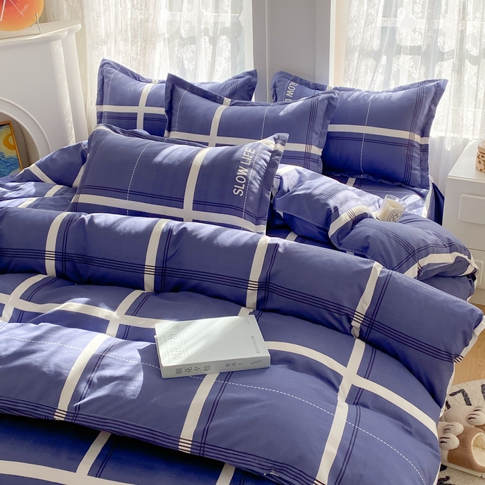 91家纺网 家纺一手货源 找家纺 简冠家纺 2025新款印花植物羊绒磨毛四件套 玛格丽