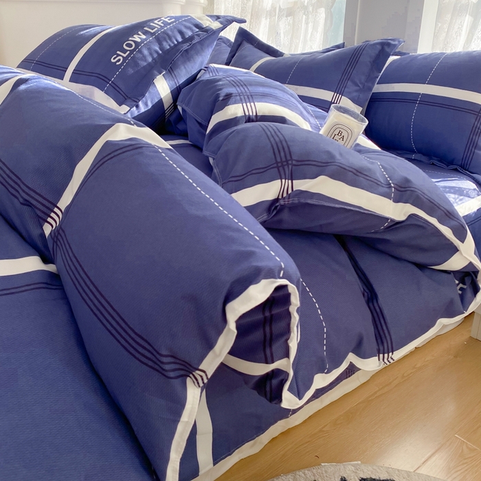 91家纺网 家纺一手货源 找家纺 简冠家纺 2025新款印花植物羊绒磨毛四件套 玛格丽