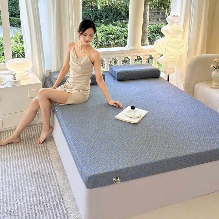 91家纺网 家纺一手货源 找家纺 （总）美丽折家纺 2025新款双拉链头鸟眼布乳胶床垫内套