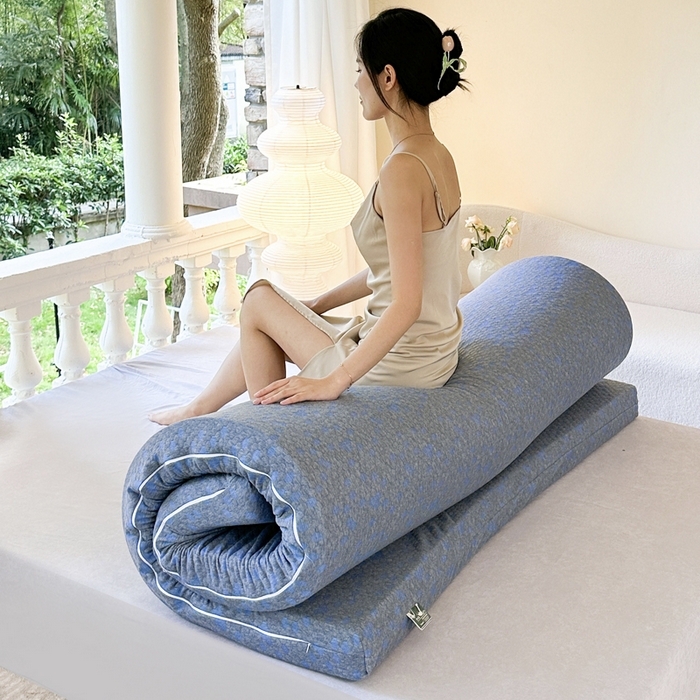 91家纺网 家纺一手货源 找家纺 （总）美丽折家纺 2025新款鸟眼布乳胶床垫内套+针织棉床垫外套