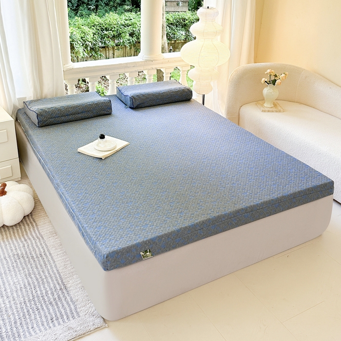 91家纺网 家纺一手货源 找家纺 （总）美丽折家纺 2025新款鸟眼布乳胶床垫内套+针织棉床垫外套