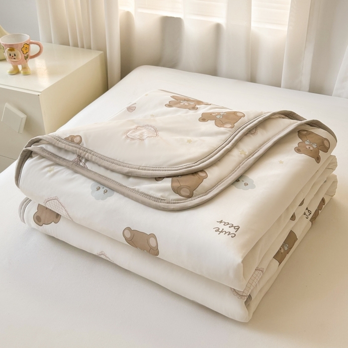 91家纺网 家纺一手货源 找家纺 观月轩家纺 2025新款亲肤舒适凉感丝夏被夏凉被空调被 快乐伙伴