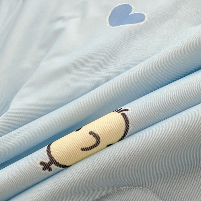 91家纺网 家纺一手货源 找家纺 观月轩家纺 2025新款亲肤舒适凉感丝夏被夏凉被空调被 欢乐狗-蓝