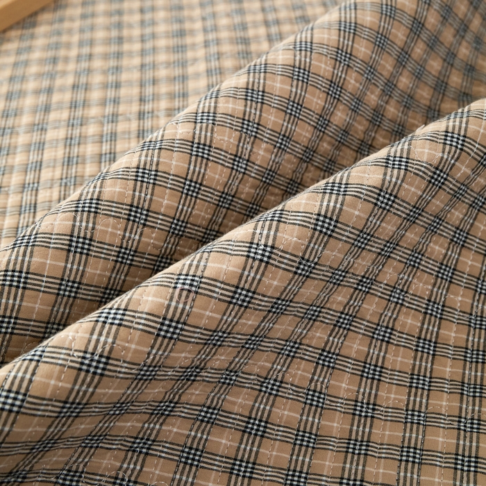 91家纺网 家纺一手货源 找家纺 佳笠家居 2025新款全棉纯棉水洗棉小格子加婴儿绒床笠单床笠单品床笠单件床笠 暖绒-卡其格