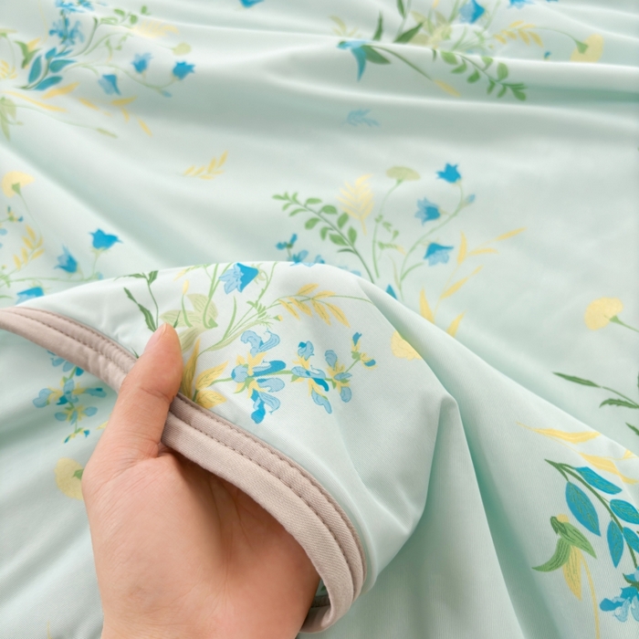 91家纺网 家纺一手货源 找家纺 观月轩家纺 2025新款亲肤舒适凉感丝夏被夏凉被空调被 仙草-蓝