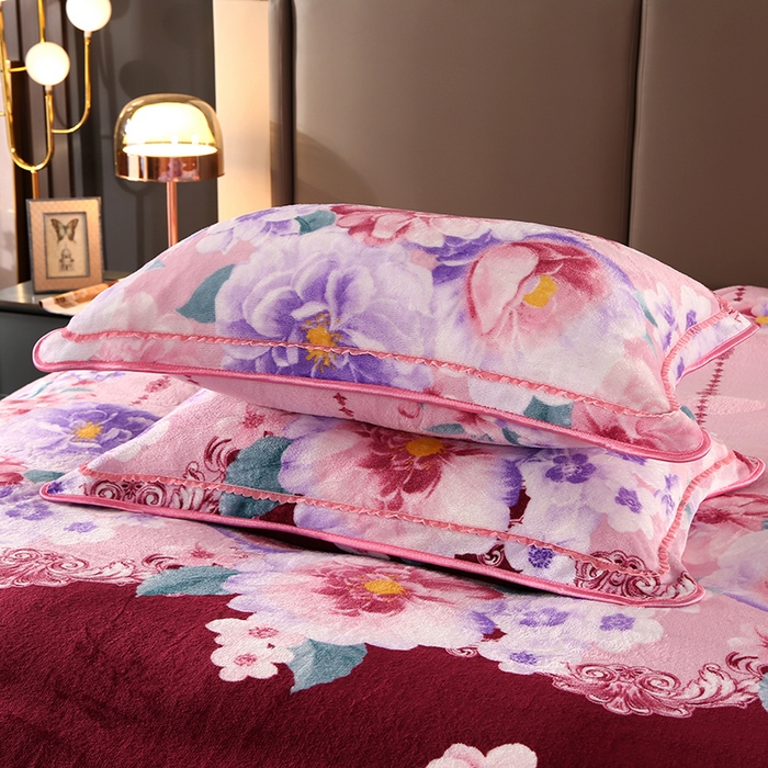 91家纺网 家纺一手货源 找家纺 牵依 2025新款金貂绒四件套牛奶绒四件套繁花似锦