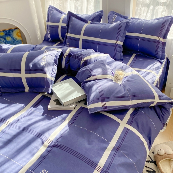 91家纺网 家纺一手货源 找家纺 简冠家纺 2025直播爆款北欧风亲肤植物羊绒磨毛四件套 玛格丽