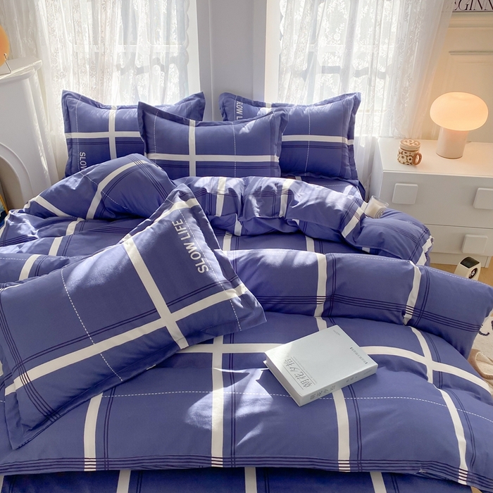 91家纺网 家纺一手货源 找家纺 简冠家纺 2025直播爆款北欧风亲肤植物羊绒磨毛四件套 玛格丽