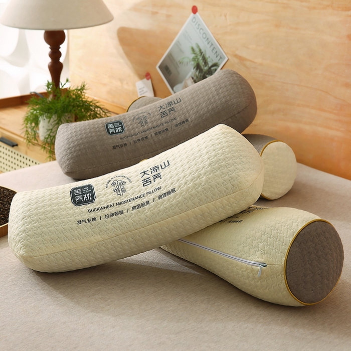 91家纺网 家纺一手货源 找家纺 金牛枕芯 2025新款针织棉大凉山苦荞麦枕枕头枕芯 灰色
