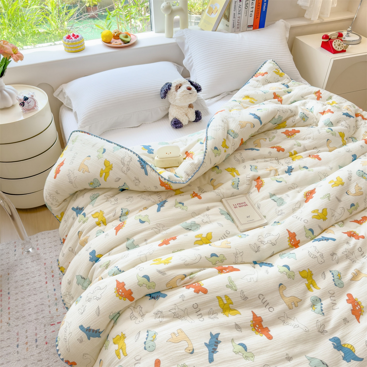 91家纺网 家纺一手货源 找家纺 观月轩家纺 2025新款全棉纯棉大豆冬被春秋被被子被芯（10%大豆纤维包检测） 冬被-恐龙岛