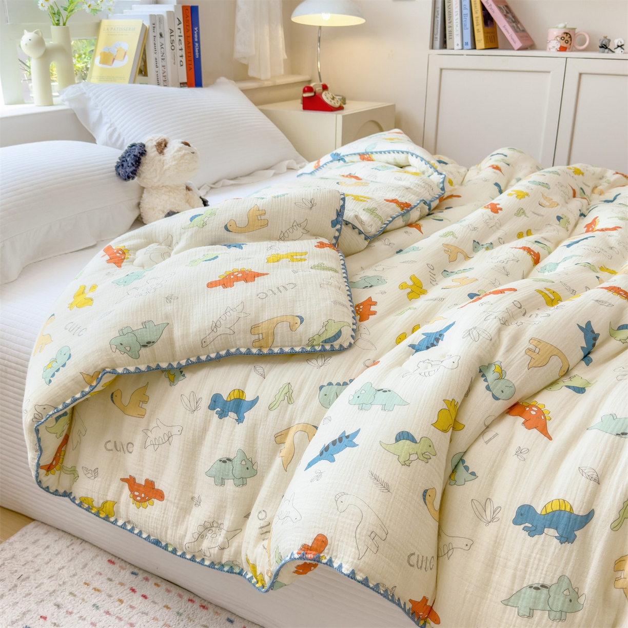 91家纺网 家纺一手货源 找家纺 观月轩家纺 2025新款全棉纯棉大豆冬被春秋被被子被芯（10%大豆纤维包检测） 冬被-恐龙岛