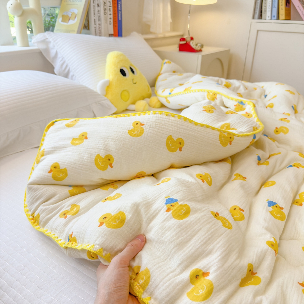 91家纺网 家纺一手货源 找家纺 观月轩家纺 2025新款全棉纯棉大豆冬被春秋被被子被芯（10%大豆纤维包检测） 冬被-元气鸭