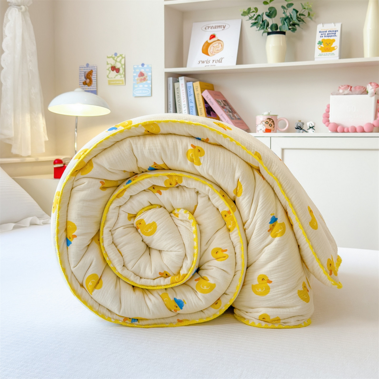 91家纺网 家纺一手货源 找家纺 观月轩家纺 2025新款全棉纯棉大豆冬被春秋被被子被芯（10%大豆纤维包检测） 冬被-元气鸭