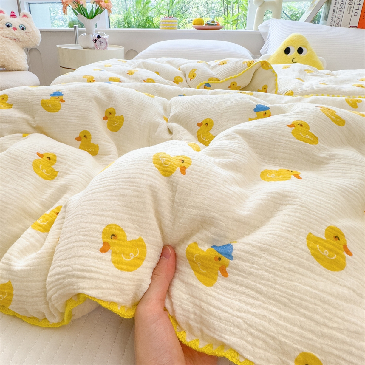 91家纺网 家纺一手货源 找家纺 观月轩家纺 2025新款全棉纯棉大豆冬被春秋被被子被芯（10%大豆纤维包检测） 冬被-元气鸭