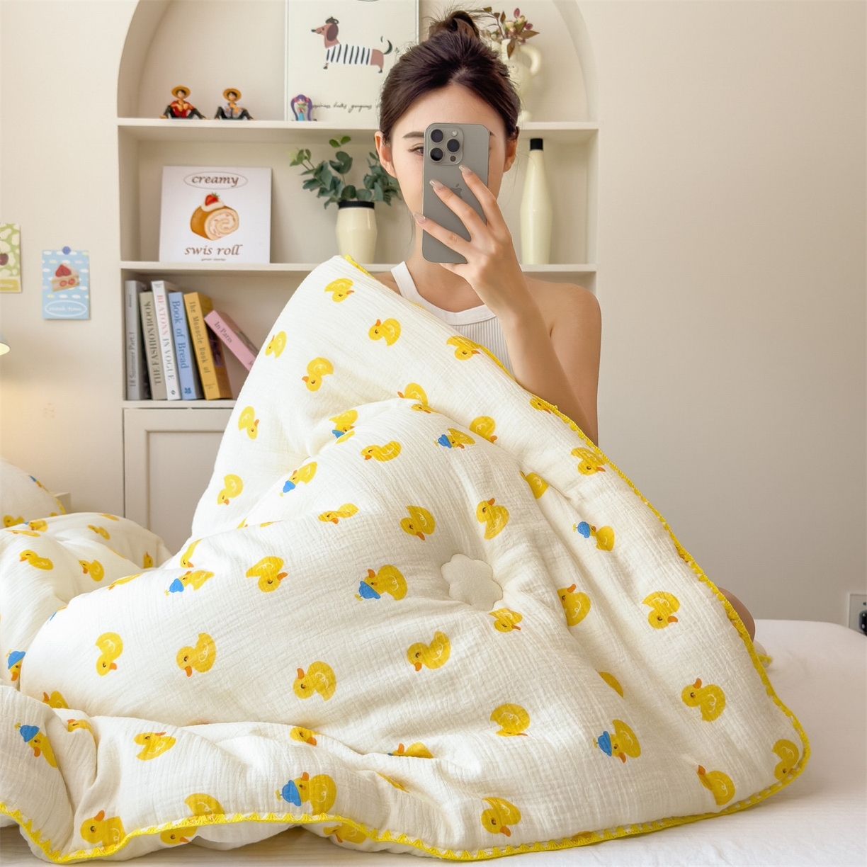 91家纺网 家纺一手货源 找家纺 观月轩家纺 2025新款全棉纯棉大豆冬被春秋被被子被芯（10%大豆纤维包检测） 冬被-元气鸭