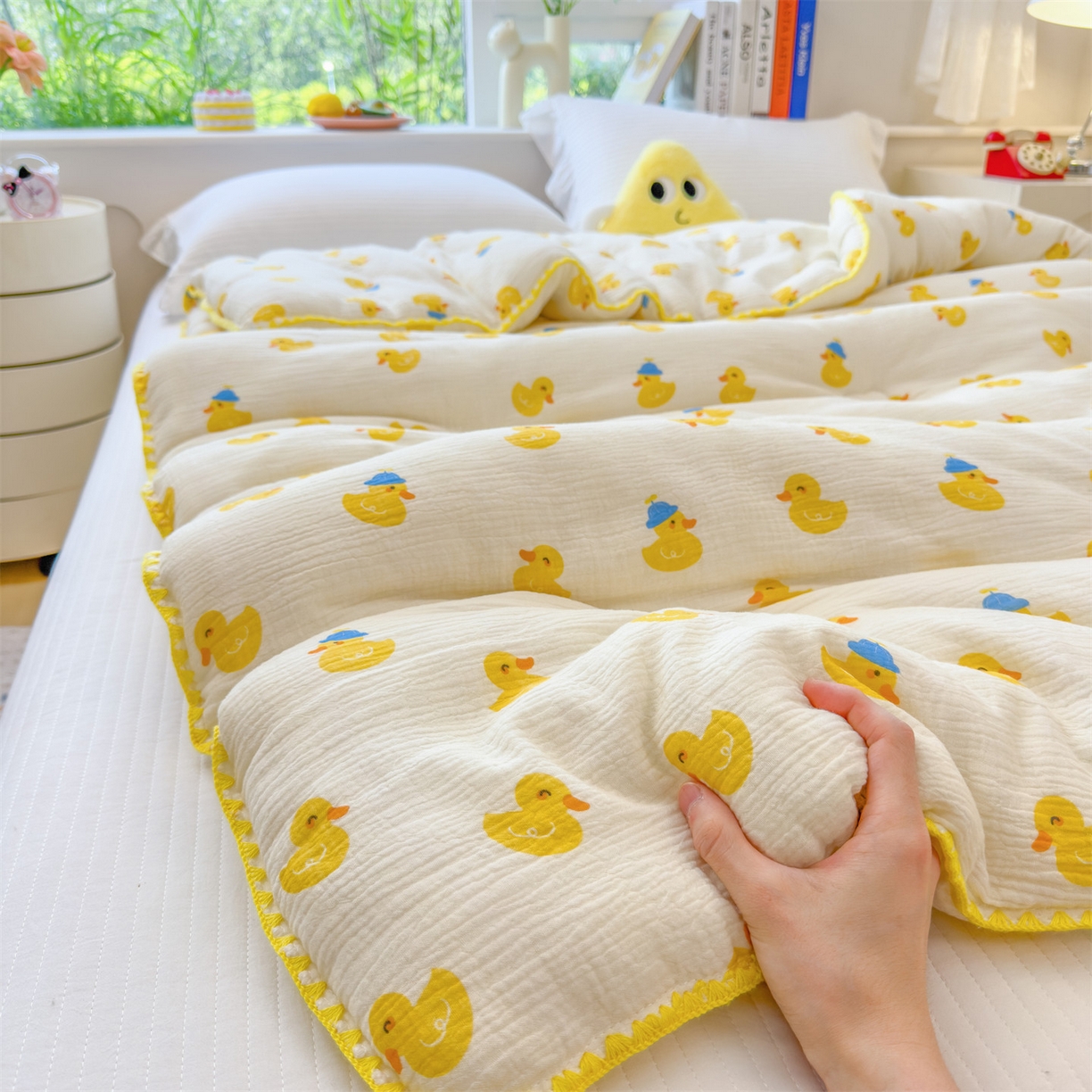 91家纺网 家纺一手货源 找家纺 观月轩家纺 2025新款全棉纯棉大豆冬被春秋被被子被芯（10%大豆纤维包检测） 冬被-元气鸭