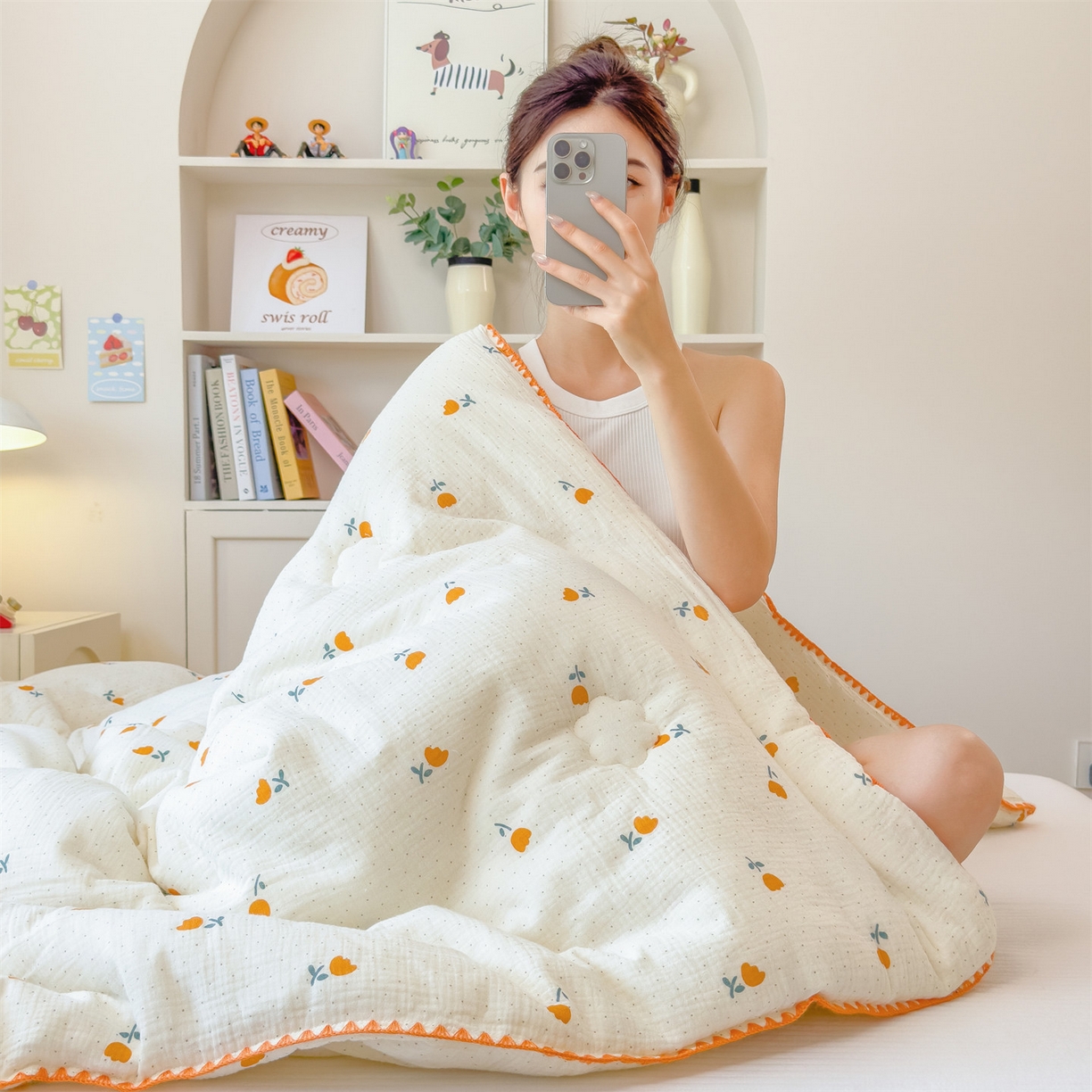 91家纺网 家纺一手货源 找家纺 观月轩家纺 2025新款全棉纯棉大豆冬被春秋被被子被芯（10%大豆纤维包检测） 冬被-小花花