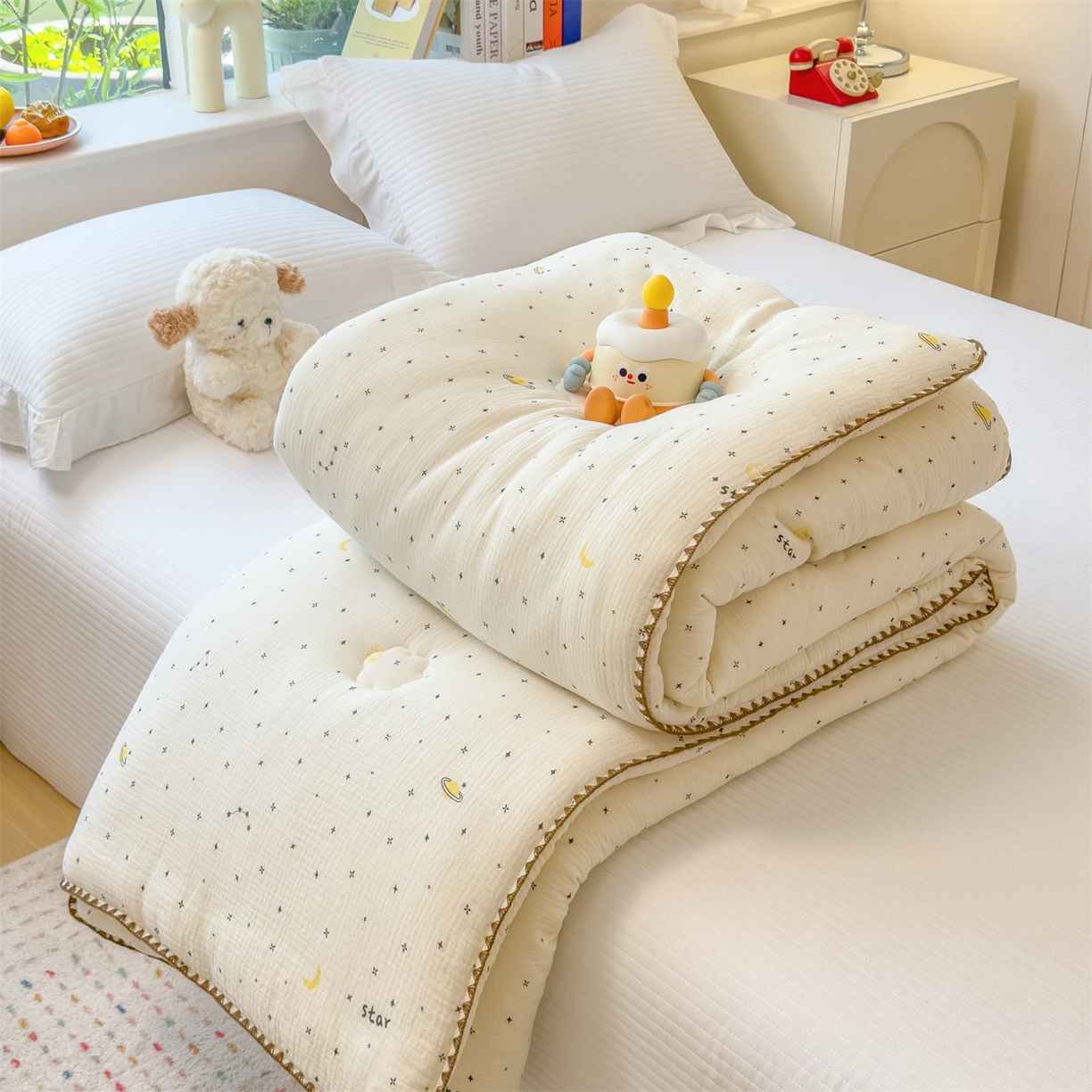 91家纺网 家纺一手货源 找家纺 （总）观月轩家纺 2025新款全棉纯棉大豆冬被春秋被被子被芯（10%大豆纤维包检测）