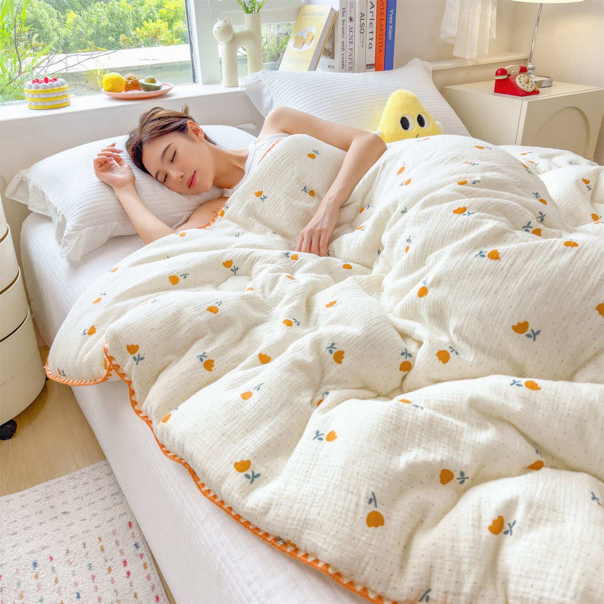 91家纺网 家纺一手货源 找家纺 观月轩家纺 2025新款全棉纯棉大豆冬被春秋被被子被芯（10%大豆纤维包检测） 冬被-小花花