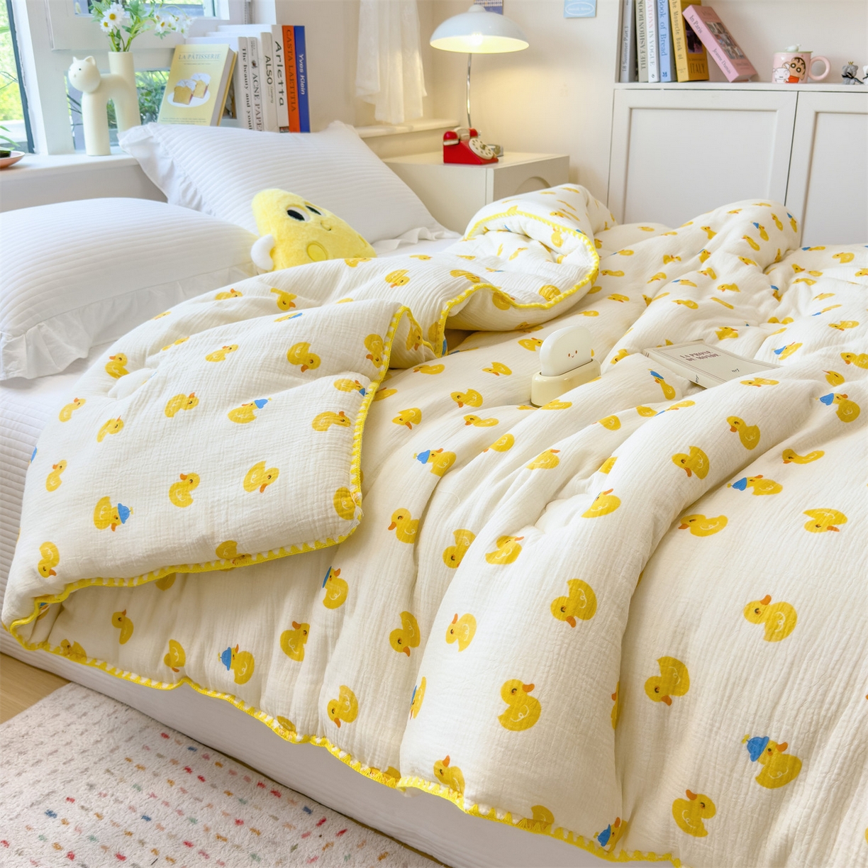 91家纺网 家纺一手货源 找家纺 观月轩家纺 2025新款全棉纯棉大豆冬被春秋被被子被芯（10%大豆纤维包检测） 冬被-元气鸭