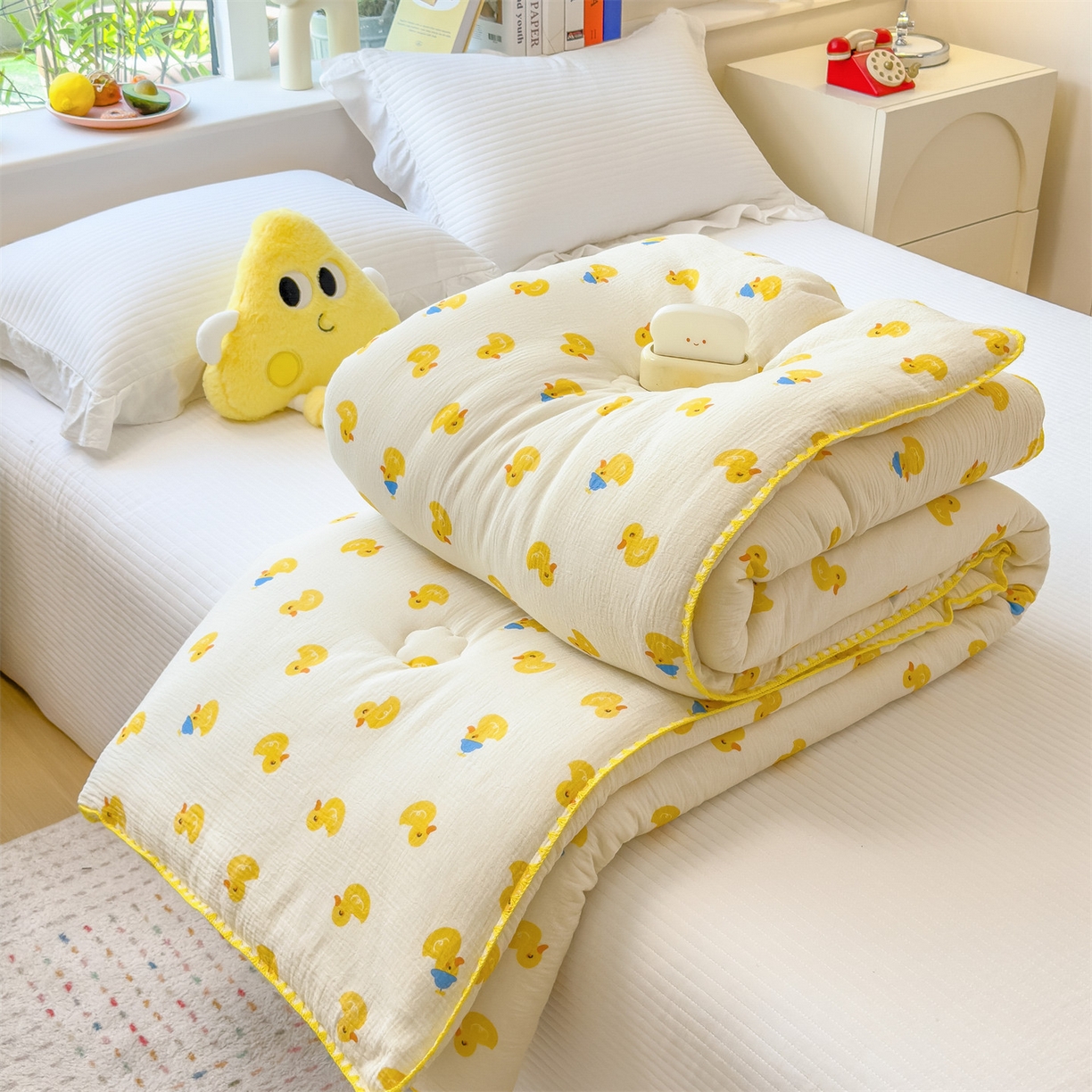 91家纺网 家纺一手货源 找家纺 （总）观月轩家纺 2025新款全棉纯棉大豆冬被春秋被被子被芯（10%大豆纤维包检测）