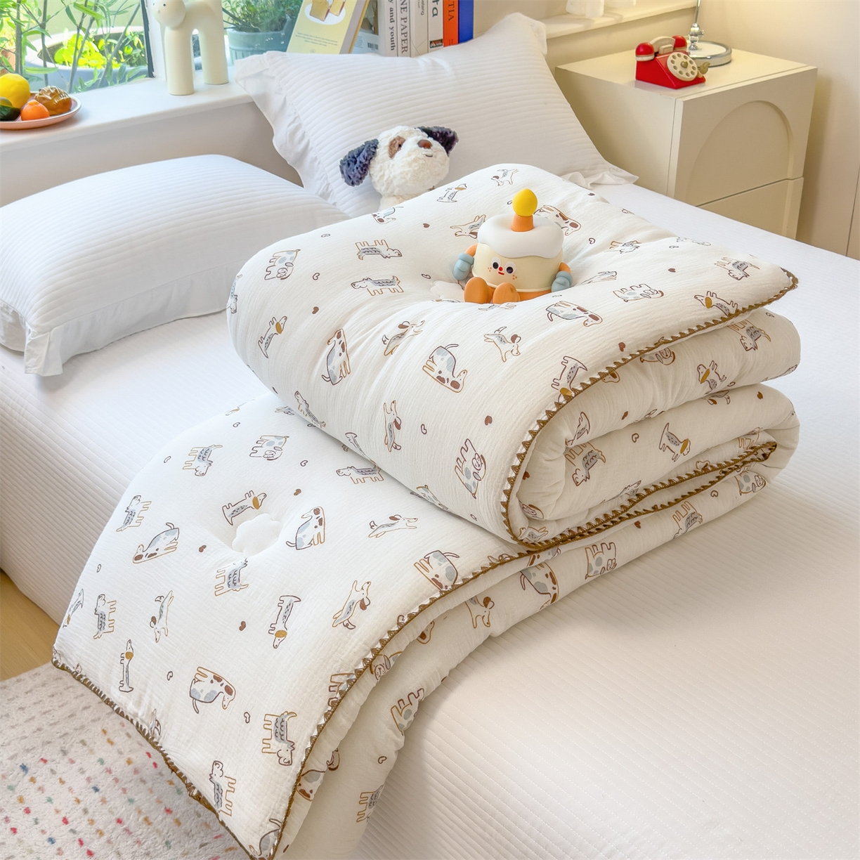 91家纺网 家纺一手货源 找家纺 （总）观月轩家纺 2025新款白色提花羊毛被被子被芯