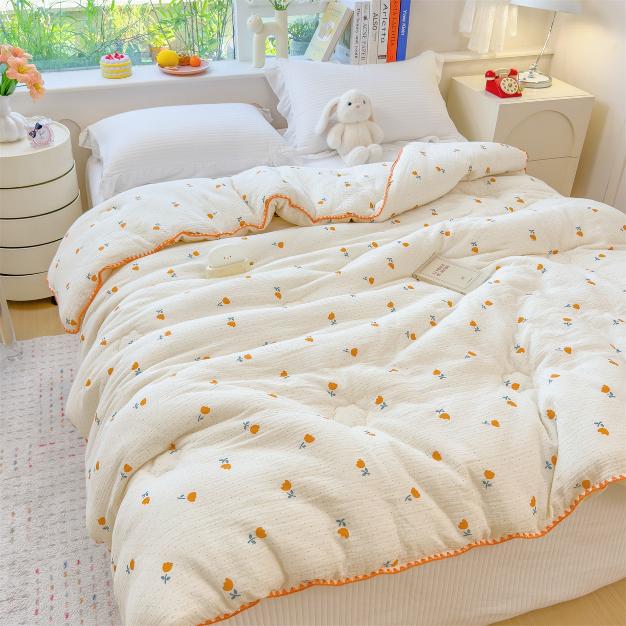 91家纺网 家纺一手货源 找家纺 观月轩家纺 2025新款全棉纯棉大豆冬被春秋被被子被芯（10%大豆纤维包检测） 冬被-小花花