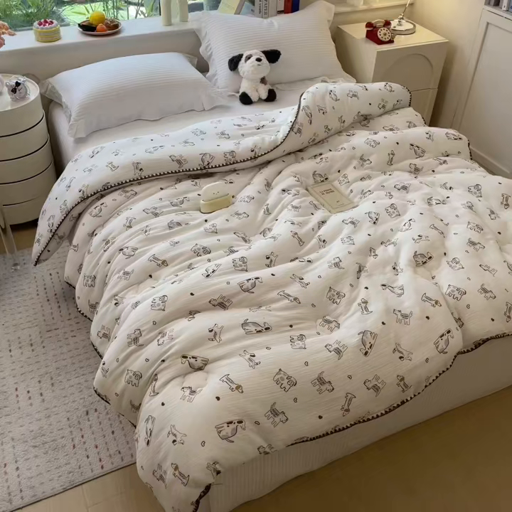 91家纺网 家纺一手货源 找家纺 （总）观月轩家纺 2025新款全棉纯棉大豆冬被春秋被被子被芯（10%大豆纤维包检测）