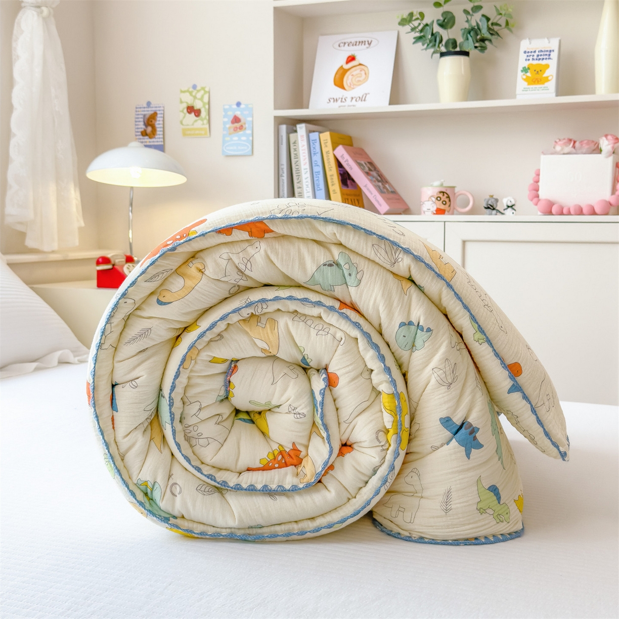 91家纺网 家纺一手货源 找家纺 观月轩家纺 2025新款全棉纯棉大豆冬被春秋被被子被芯（10%大豆纤维包检测） 冬被-恐龙岛