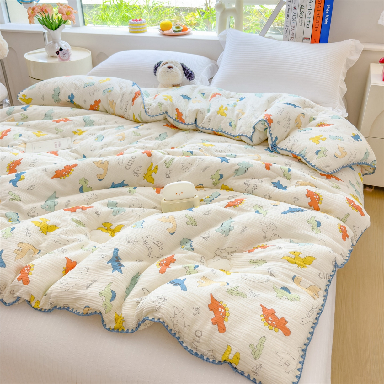 91家纺网 家纺一手货源 找家纺 观月轩家纺 2025新款全棉纯棉大豆冬被春秋被被子被芯（10%大豆纤维包检测） 冬被-恐龙岛