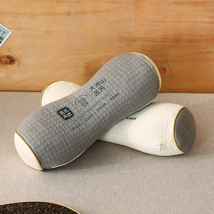 91家纺网 家纺一手货源 找家纺 金牛枕芯 2025新款针织棉大凉山苦荞麦枕枕头枕芯 灰色