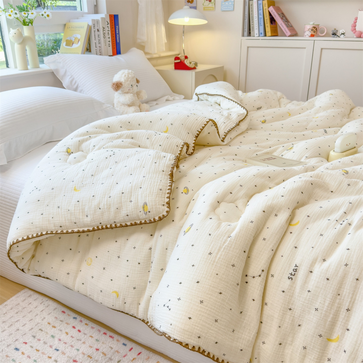 91家纺网 家纺一手货源 找家纺 观月轩家纺 2025新款全棉纯棉大豆冬被春秋被被子被芯（10%大豆纤维包检测） 冬被-满天星