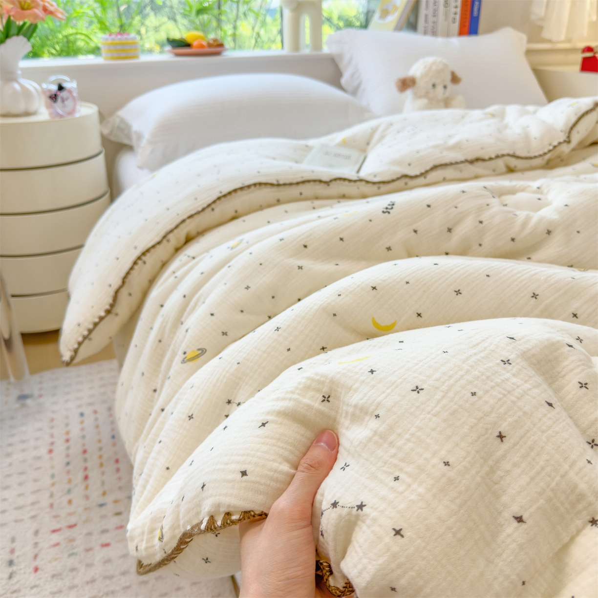 91家纺网 家纺一手货源 找家纺 观月轩家纺 2025新款全棉纯棉大豆冬被春秋被被子被芯（10%大豆纤维包检测） 冬被-满天星