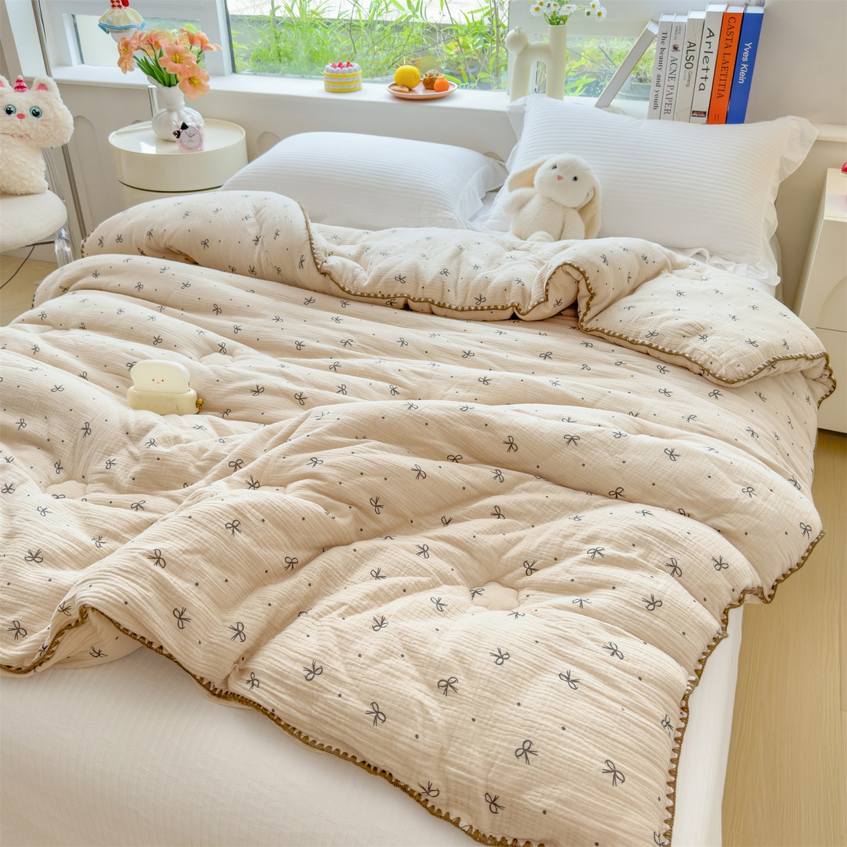 91家纺网 家纺一手货源 找家纺 观月轩家纺 2025新款全棉纯棉大豆冬被春秋被被子被芯（10%大豆纤维包检测） 冬被-蝴蝶结