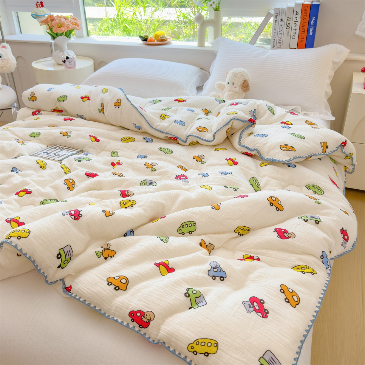 91家纺网 家纺一手货源 找家纺 观月轩家纺 2025新款全棉纯棉大豆冬被春秋被被子被芯（10%大豆纤维包检测） 冬被-小汽车