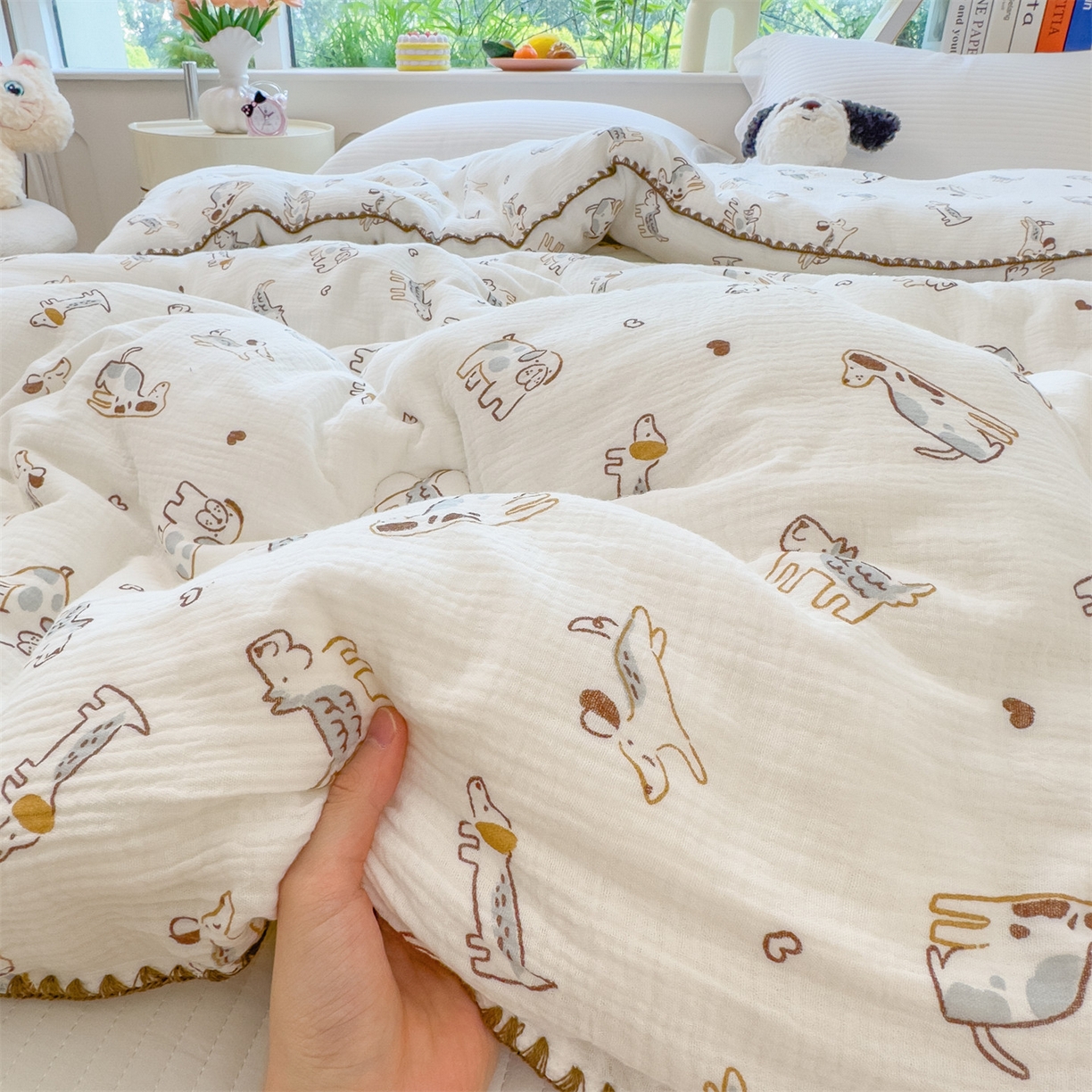 91家纺网 家纺一手货源 找家纺 观月轩家纺 2025新款全棉纯棉大豆冬被春秋被被子被芯（10%大豆纤维包检测） 冬被-调皮狗