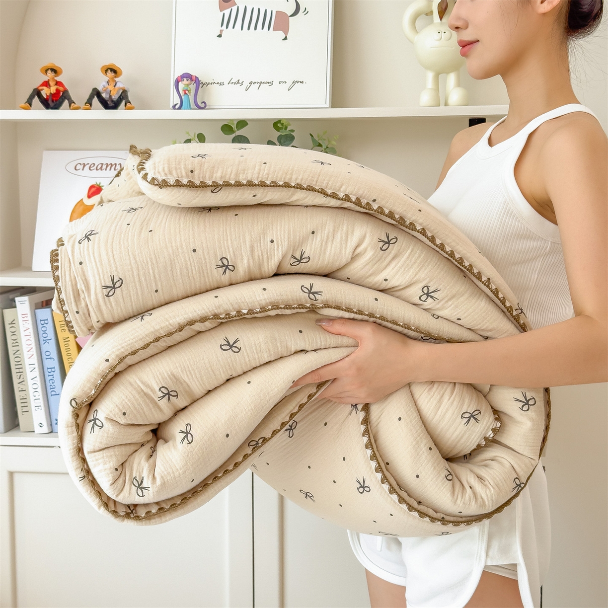 91家纺网 家纺一手货源 找家纺 观月轩家纺 2025新款全棉纯棉大豆冬被春秋被被子被芯（10%大豆纤维包检测） 冬被-蝴蝶结