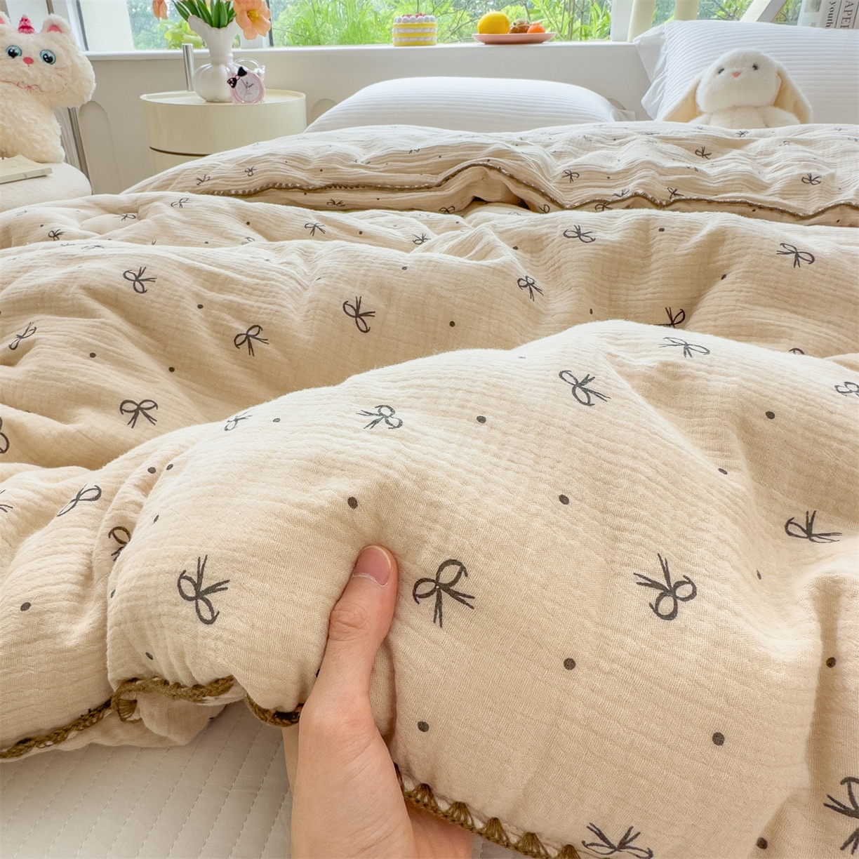 91家纺网 家纺一手货源 找家纺 观月轩家纺 2025新款全棉纯棉大豆冬被春秋被被子被芯（10%大豆纤维包检测） 冬被-蝴蝶结