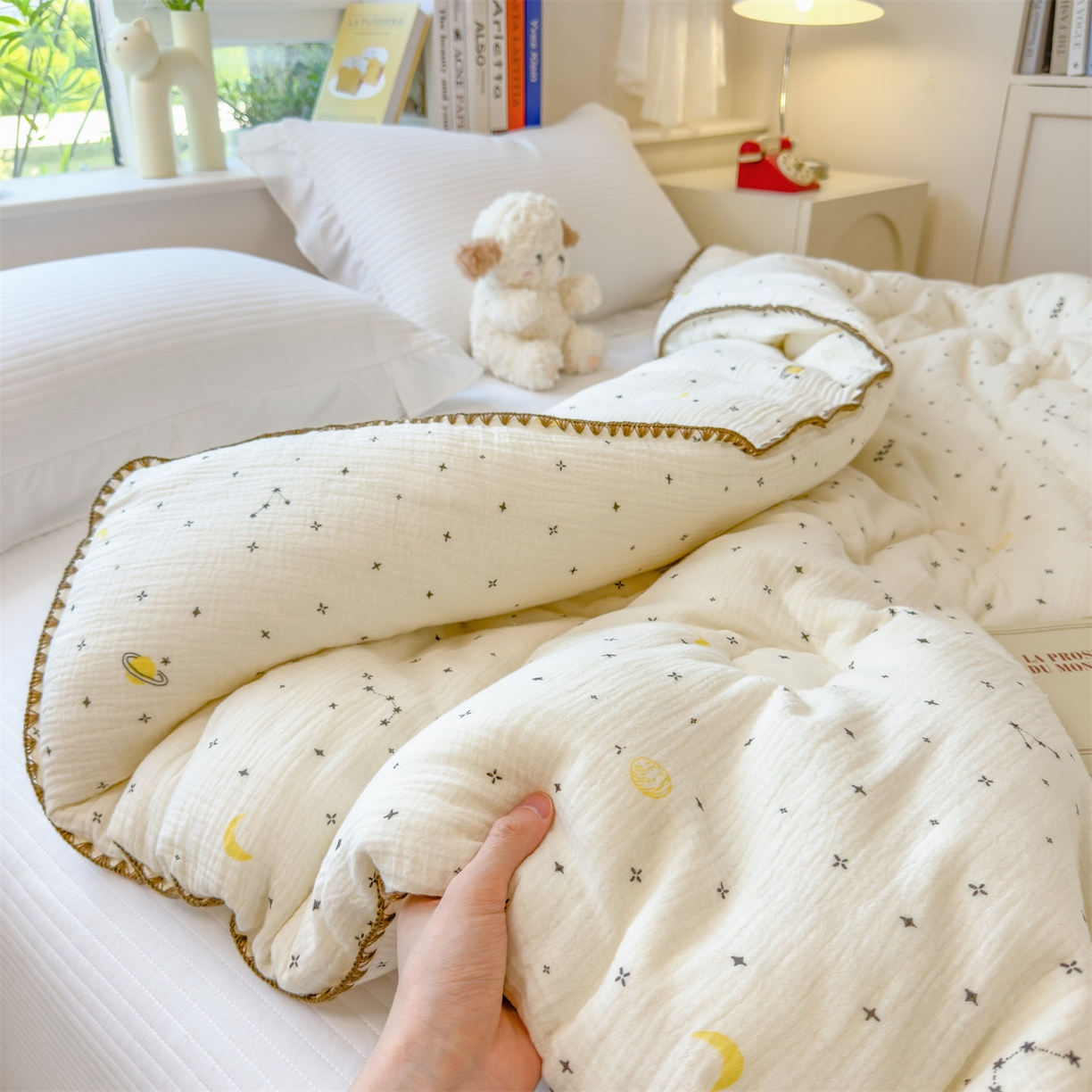 91家纺网 家纺一手货源 找家纺 观月轩家纺 2025新款全棉纯棉大豆冬被春秋被被子被芯（10%大豆纤维包检测） 冬被-满天星
