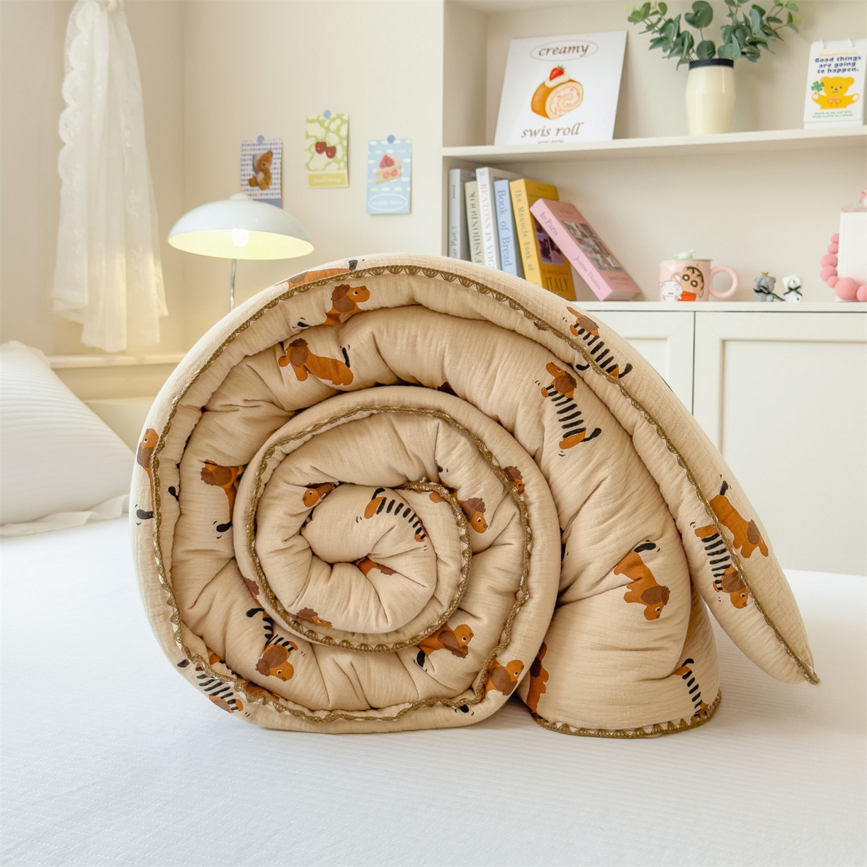 91家纺网 家纺一手货源 找家纺 观月轩家纺 2025新款全棉纯棉大豆冬被春秋被被子被芯（10%大豆纤维包检测） 冬被-腊肠狗