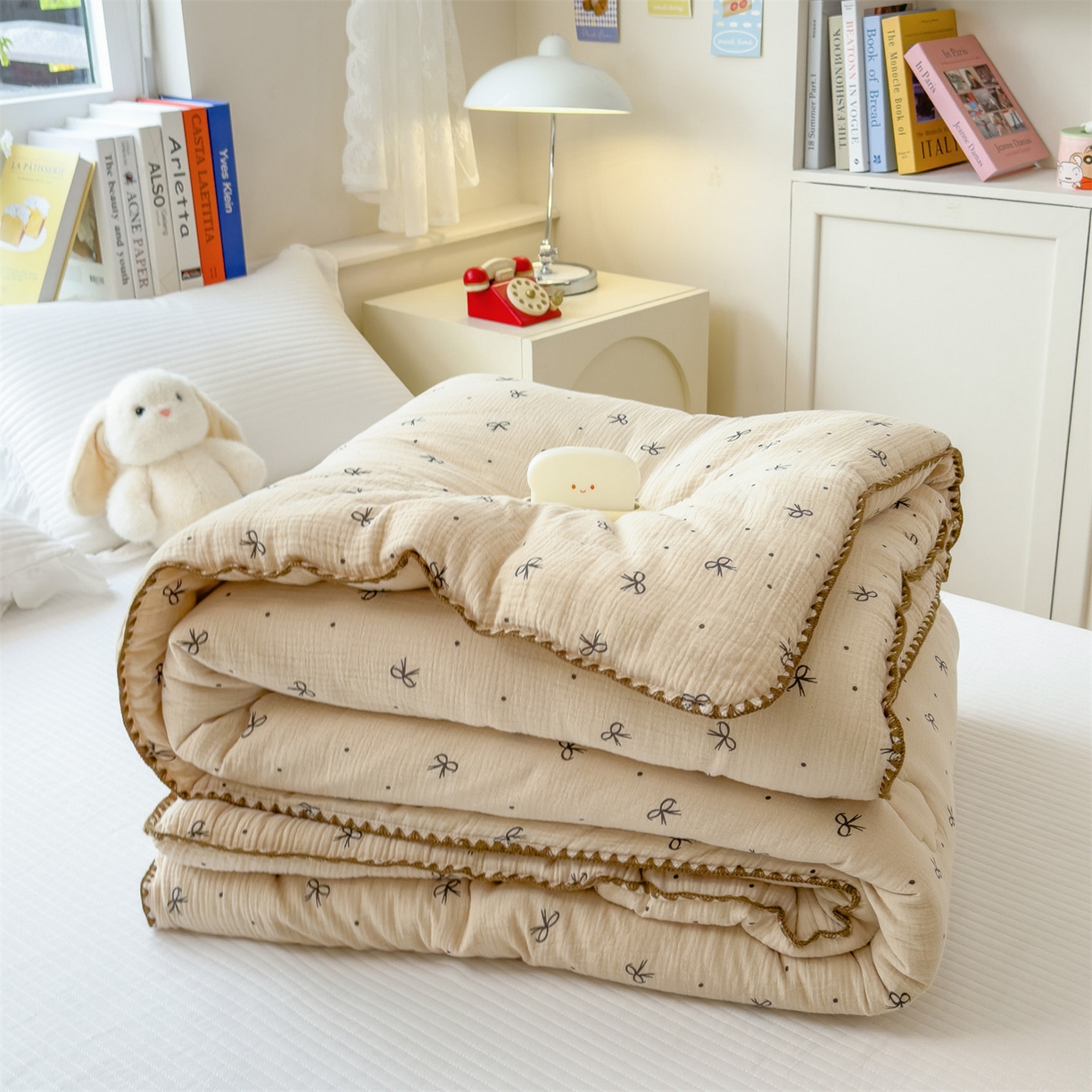 91家纺网 家纺一手货源 找家纺 观月轩家纺 2025新款全棉纯棉大豆冬被春秋被被子被芯（10%大豆纤维包检测） 冬被-蝴蝶结