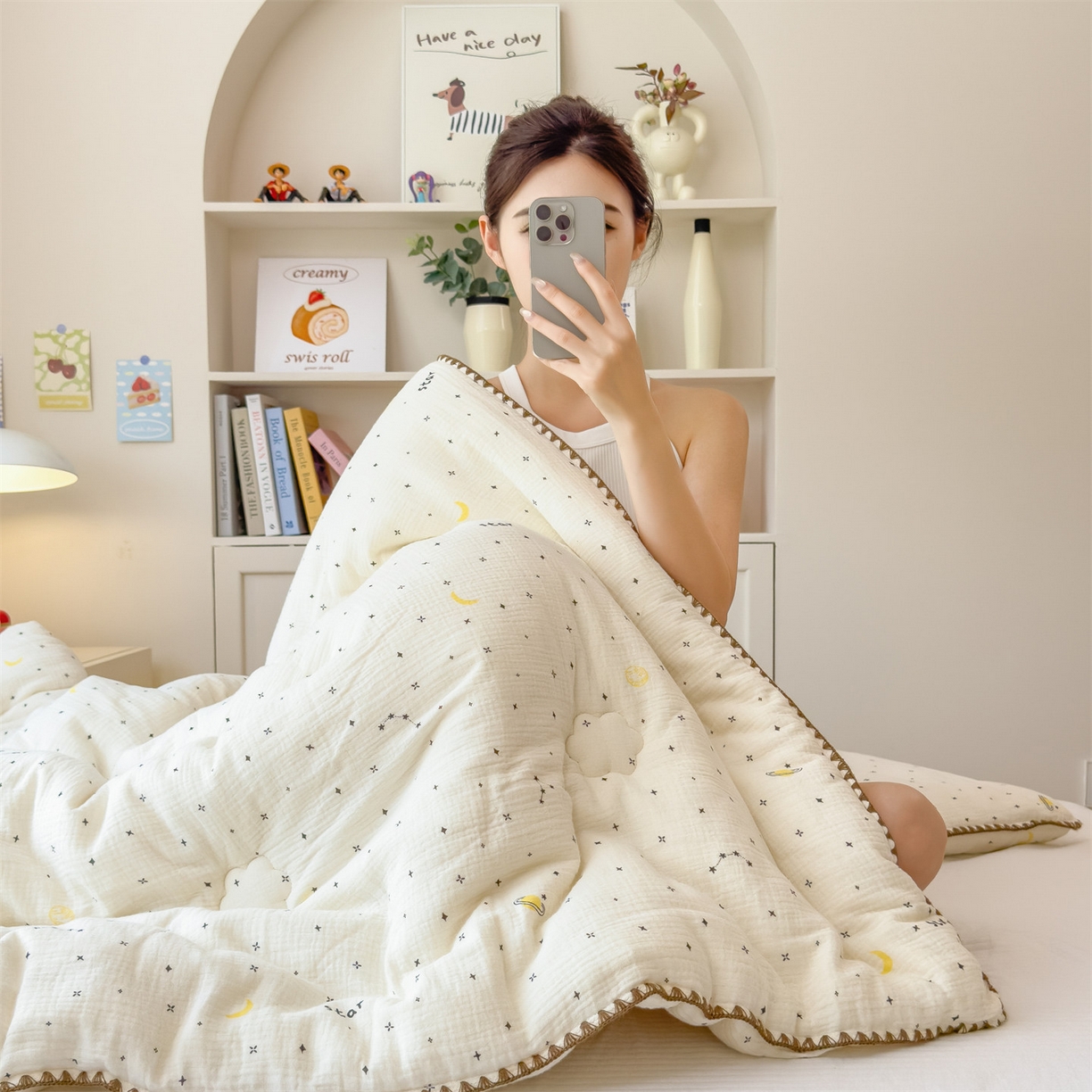 91家纺网 家纺一手货源 找家纺 观月轩家纺 2025新款全棉纯棉大豆冬被春秋被被子被芯（10%大豆纤维包检测） 冬被-满天星