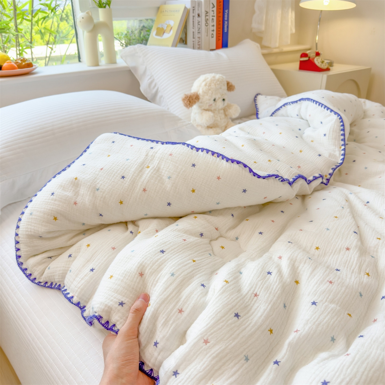 91家纺网 家纺一手货源 找家纺 观月轩家纺 2025新款全棉纯棉大豆冬被春秋被被子被芯（10%大豆纤维包检测） 冬被-小星星