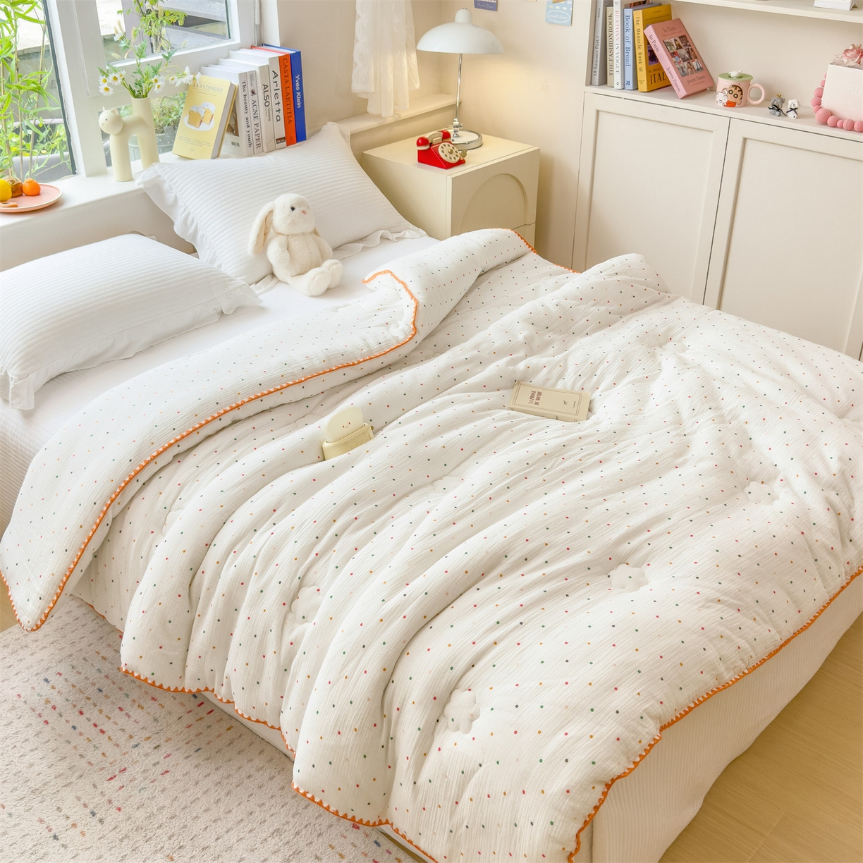 91家纺网 家纺一手货源 找家纺 观月轩家纺 2025新款全棉纯棉大豆冬被春秋被被子被芯（10%大豆纤维包检测） 冬被-小波点