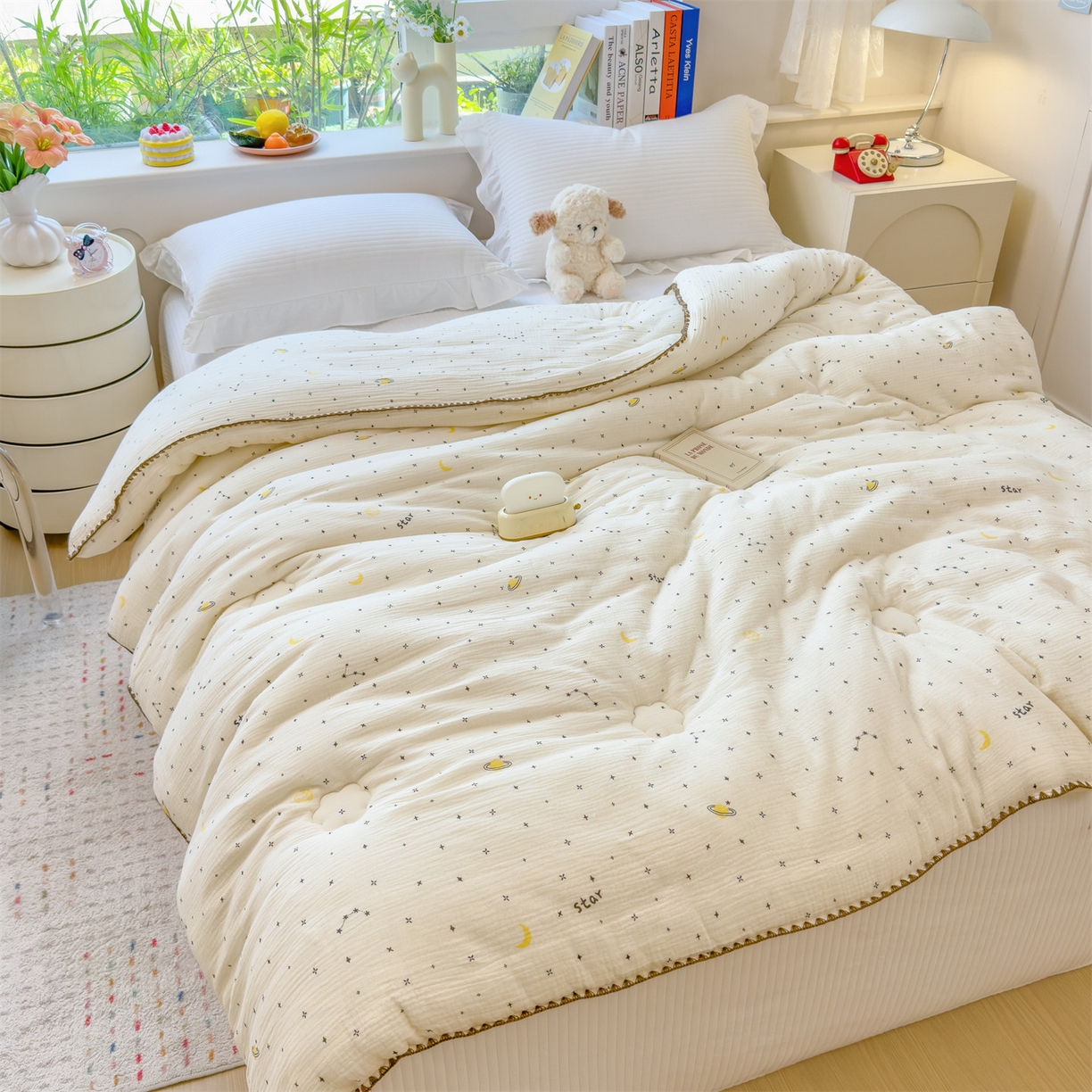 91家纺网 家纺一手货源 找家纺 观月轩家纺 2025新款全棉纯棉大豆冬被春秋被被子被芯（10%大豆纤维包检测） 冬被-满天星