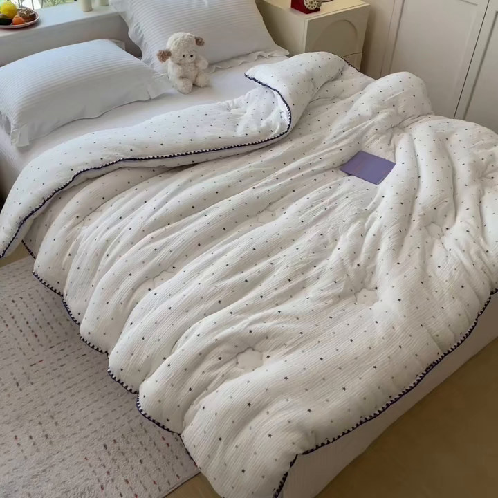 91家纺网 家纺一手货源 找家纺 观月轩家纺 2025新款全棉纯棉大豆冬被春秋被被子被芯（10%大豆纤维包检测） 冬被-小星星
