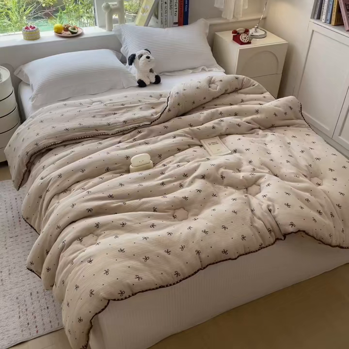 91家纺网 家纺一手货源 找家纺 观月轩家纺 2025新款全棉纯棉大豆冬被春秋被被子被芯（10%大豆纤维包检测） 冬被-蝴蝶结