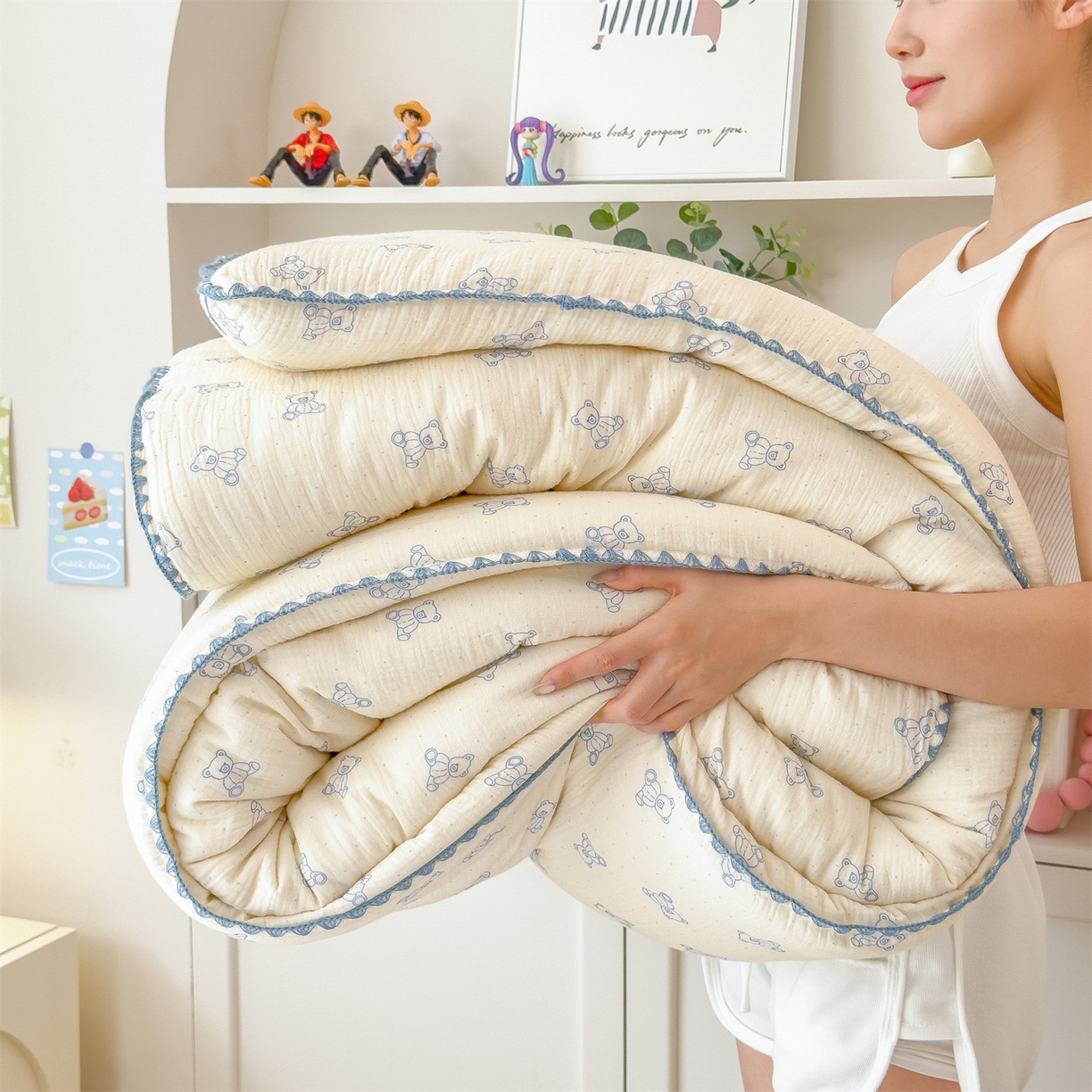 91家纺网 家纺一手货源 找家纺 观月轩家纺 2025新款全棉纯棉大豆冬被春秋被被子被芯（10%大豆纤维包检测） 冬被-熊多多