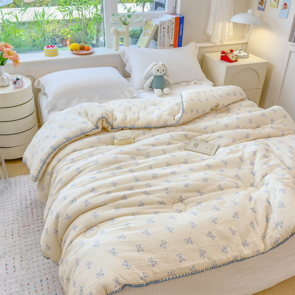 91家纺网 家纺一手货源 找家纺 观月轩家纺 2025新款全棉纯棉大豆冬被春秋被被子被芯（10%大豆纤维包检测） 冬被-熊多多